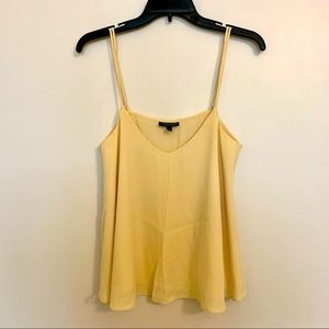 Women's TOPSHOP Camisole Tank Top Crop Shirt Size 6 Yellow Excellent